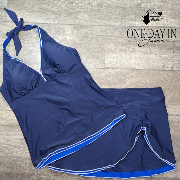 Rekita Skirted Tankini Swimsuit Size L - Picture 1 of 5